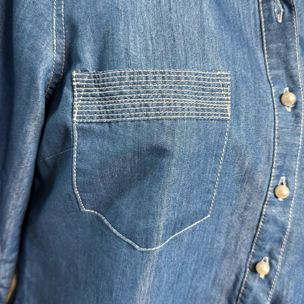 Given Kale Denim Shirt Pearl Button - Picture 2 of 7